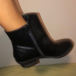 Black Leather Booties